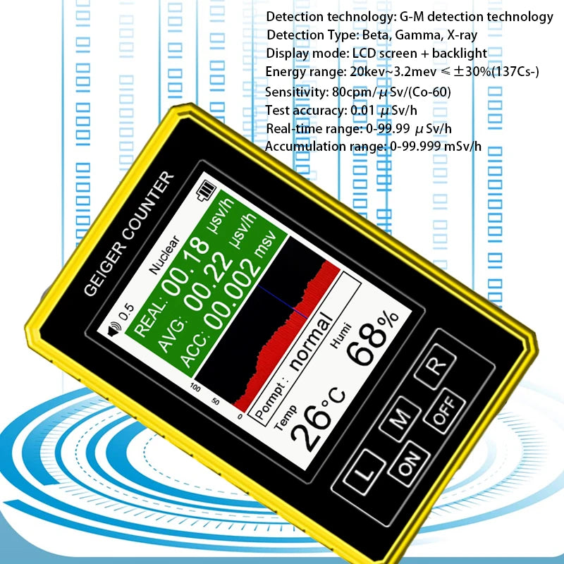 BR-9C-XR-3 Pro 2-in-1 Handheld Digital Display Electromagnetic Radiation Nuclear Detector EMF Geiger Counter Accurate Tester Peaceful Pleasures Health and Wellness