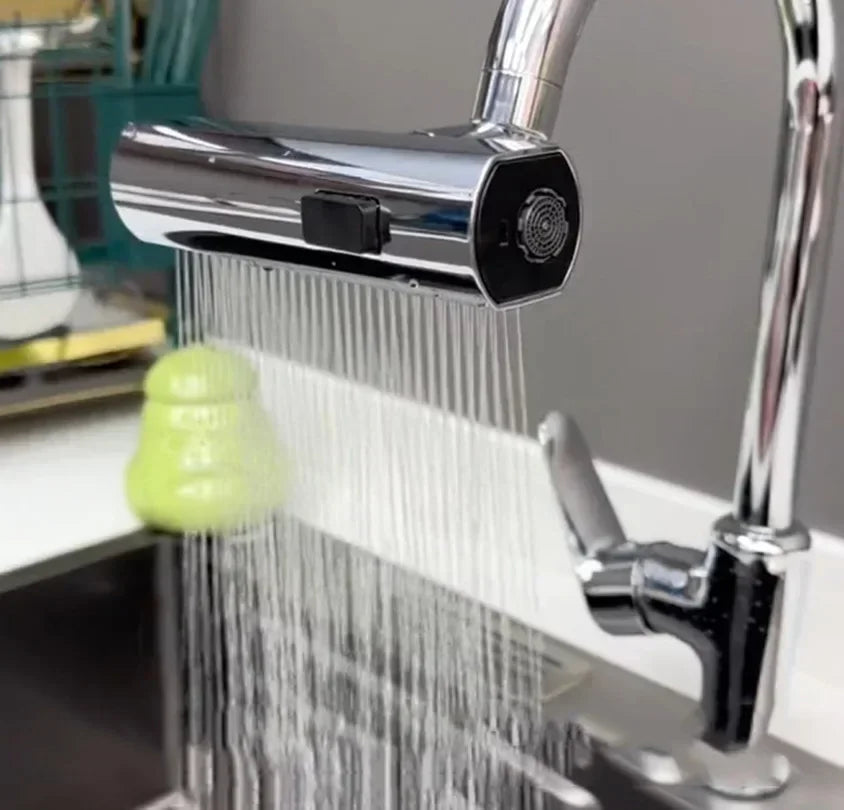 Kitchen Faucet Waterfall Sprayer Head Splash Proof Device Universal Rotation Aerator Booster Extension Faucet Universal Joint Peaceful Pleasures Health and Wellness