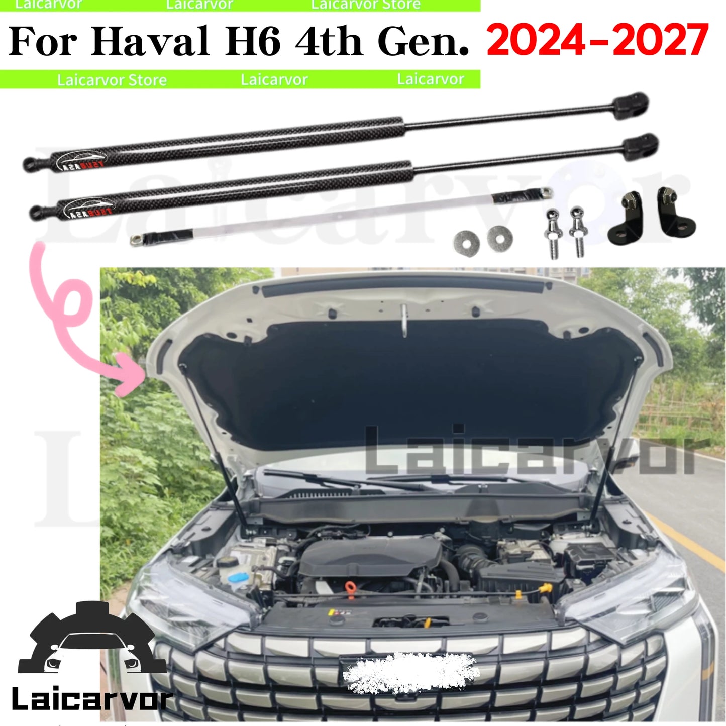 Gas Strut Kit for Haval H6 4th Gen 2024+ | Hood Bonnet Lift Support