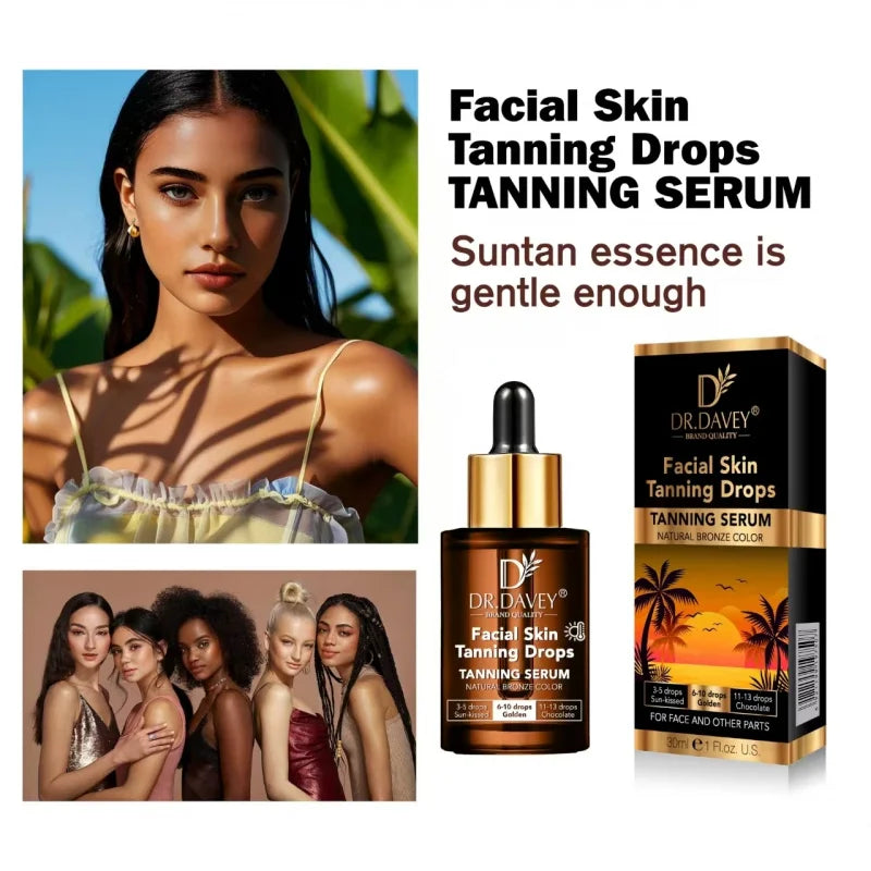 2PCS 30ml DR.DAVEYSunless tanning serum for a bronzed, wheat-colored complexion, moisturizes the skin and aids in tanning Peaceful Pleasures Health and Wellness