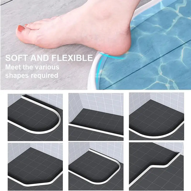 100cm Waterproof Silicone Self-Adhesive Bathroom Edge Protector Strips Anti-Slip Shower Guards for Toilet Bathtub Countertop Peaceful Pleasures Health and Wellness