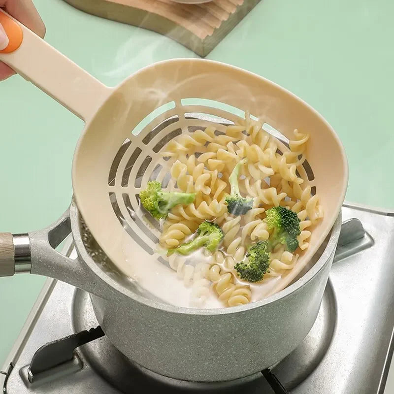 Leak Kitchen Pasta Spoon Fishing Dumplings Long Handle Food Grade High Temperature Resistant Spaghetti Large Funnel Peaceful Pleasures Health and Wellness