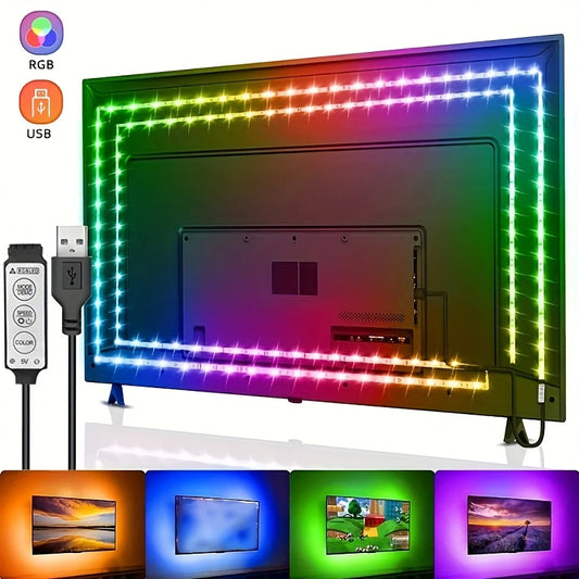 RUNTOIN RGB LED Strip Lights – TV Backlight & Room Décor RGB LED Strip Light Peaceful Pleasures Health and Wellness