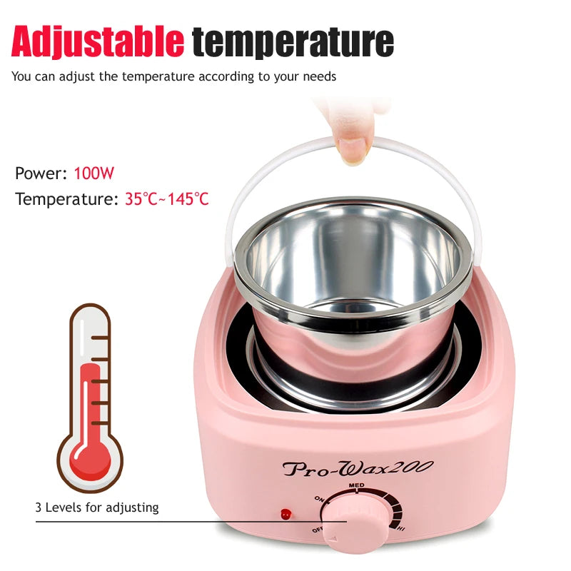 2026 New White/Black/Pink 500ML Hair Removal Waxing Kit Professional Body Hair Removal/50/200g Wax Beans For Wax Heater Melting Peaceful Pleasures Health and Wellness