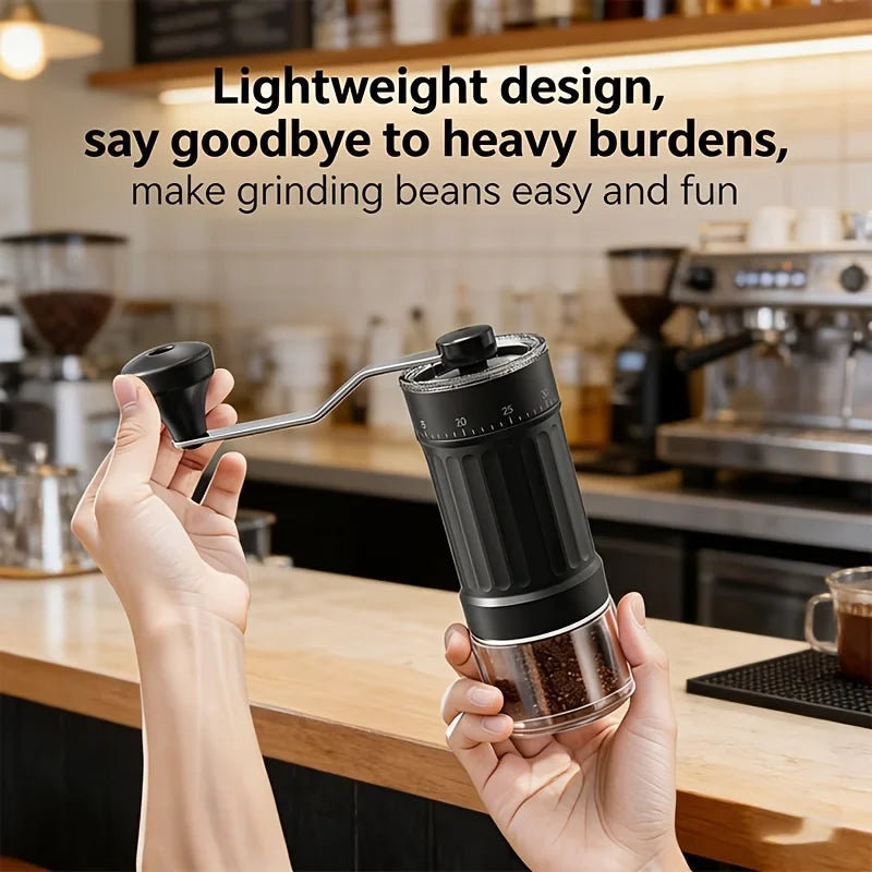 Manual Coffee Grinder with 40 Adjustable Settings - Portable Conical Grinder, 35g Capacity, Detachable Parts, Suitable for Aeropress, Espresso, Drip Coffee, French Press, and Moka Pot, Stylish and Durable Plastic Design, Suit Peaceful Pleasures Health and Wellness