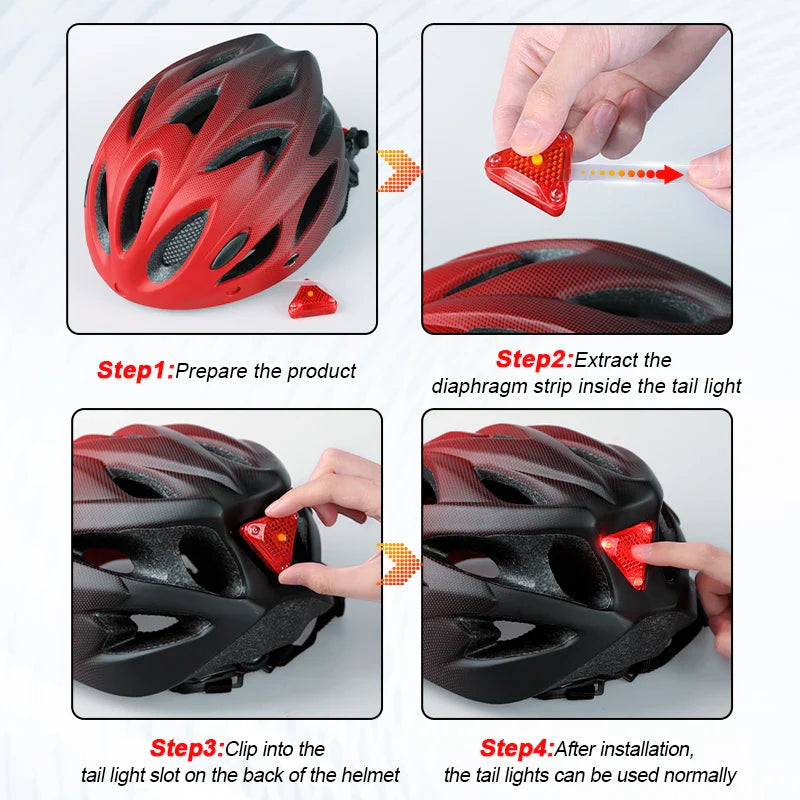 Adult Bike Helmet with LED Tail Light – 58–62cm Lightweight