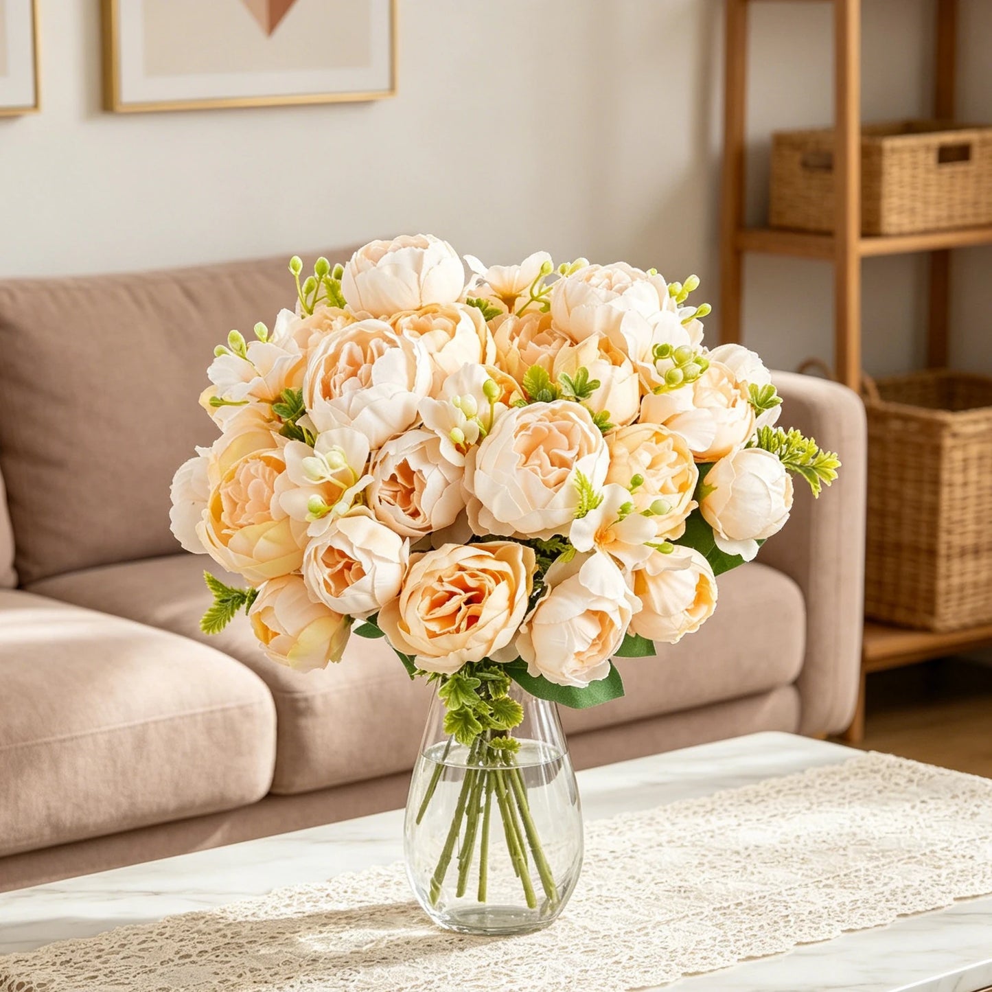 Artificial Silk Peony Rose Bouquet – Wedding & Home Decor