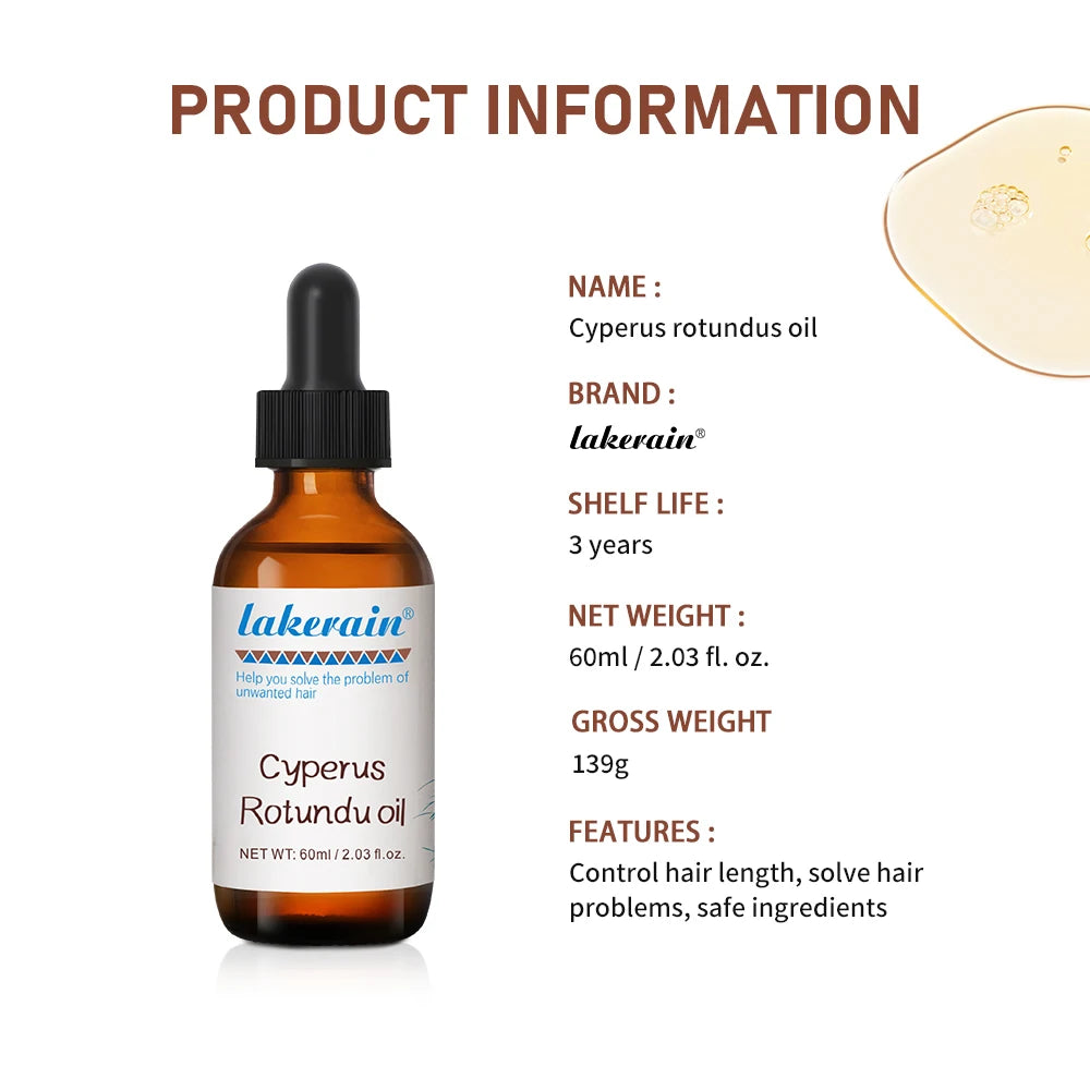 Semi-permanent Cyperus Rotundus Oil Hair Remover Armpit Legs Arms Hair Growth Inhibitor Beauty Skin Care Body Essential Oil Peaceful Pleasures Health and Wellness
