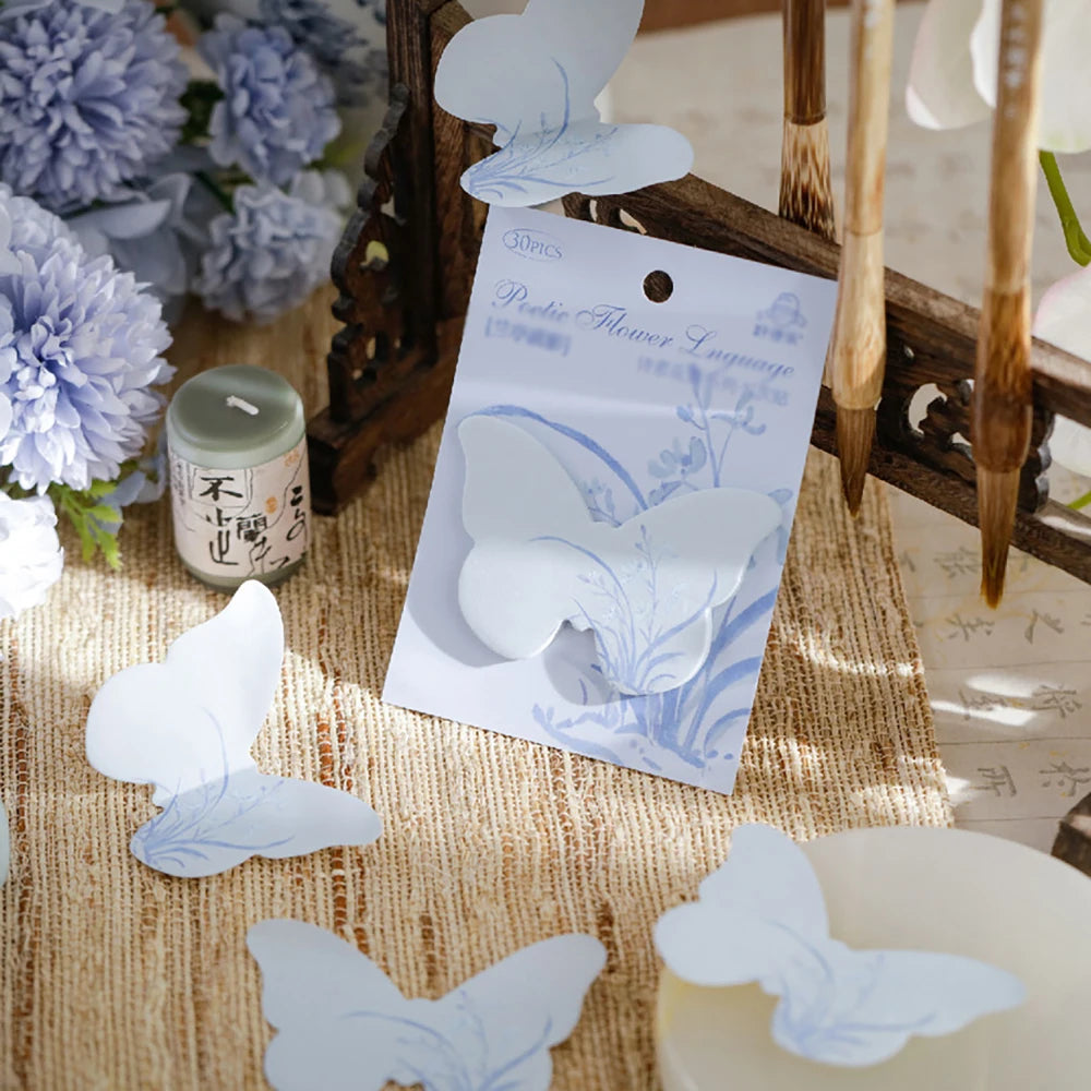 Flower Language Sticky Notes N Times Ancient Fan Shaped Butterfly