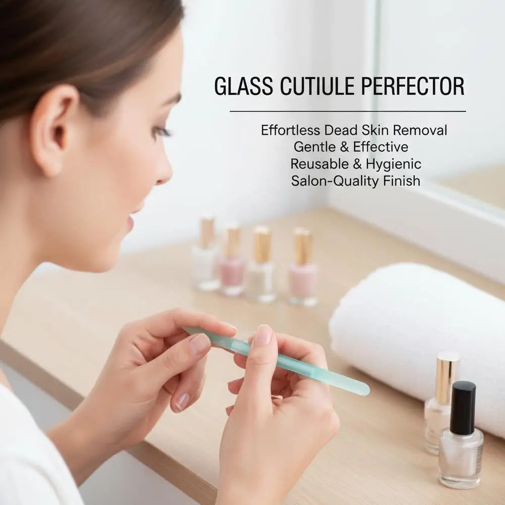 Crystal Glass Cuticle Pusher – Dual-Ended Reusable Manicure Stick