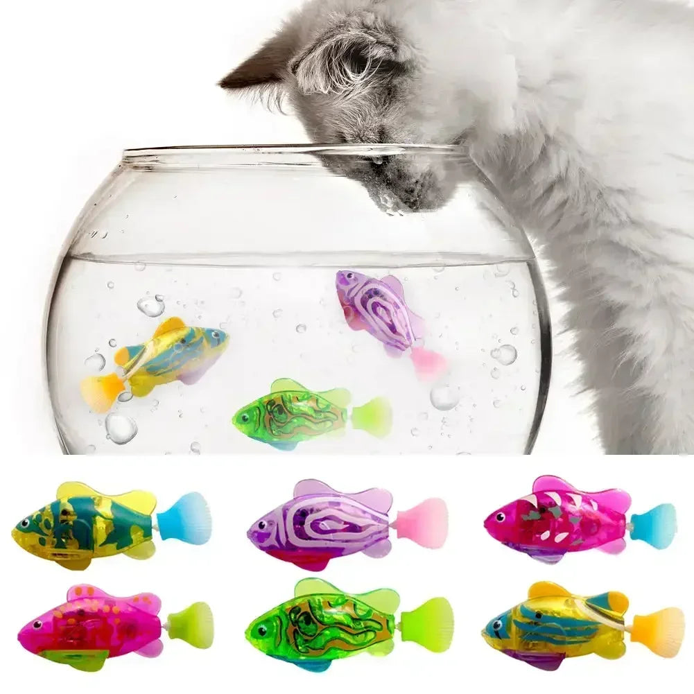 Interactive LED Swimming Fish Cat Toy – Water Activated