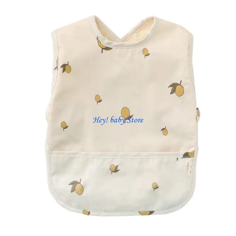 Baby Waterproof Feeding Bib with Pocket | Sleeveless Smock 0–18M