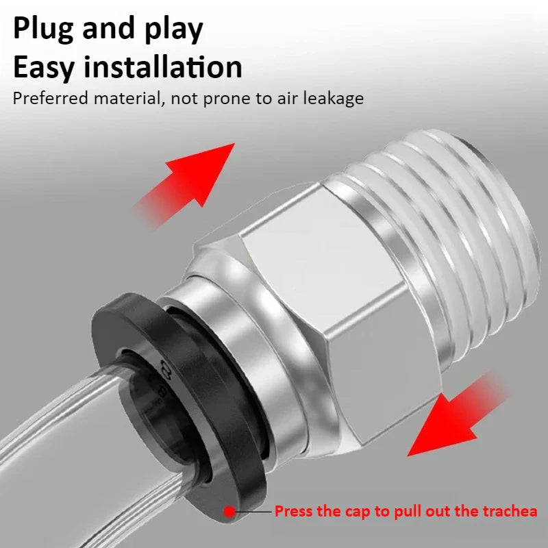 Copper Pneumatic Quick Connect Fittings 1/8"–1/2" Thread