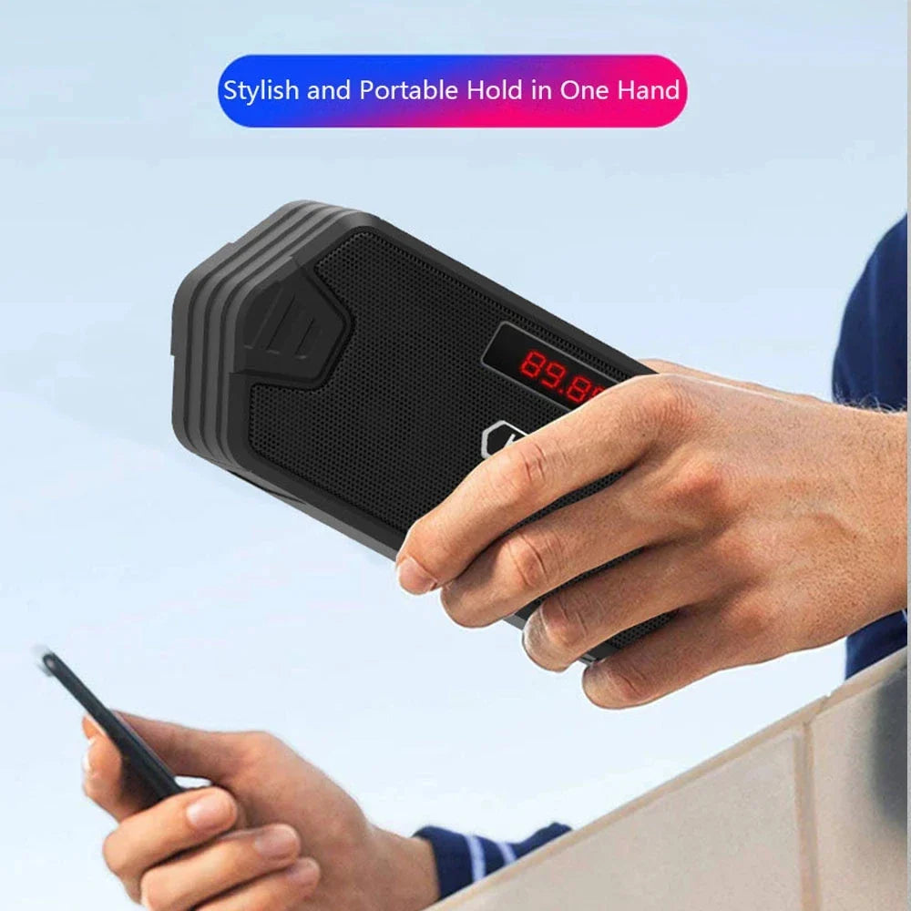 AyeBeau HF-F216 Portable Bluetooth 5.0 Speaker FM Radio Subwoofer