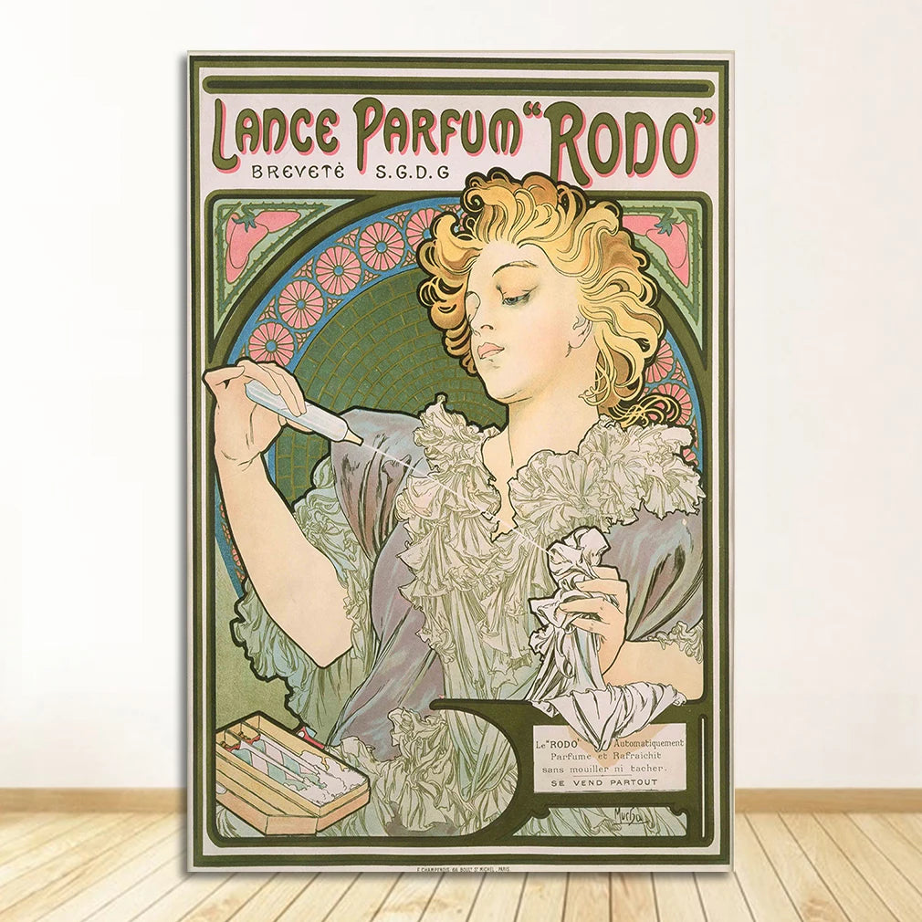 Alphonse Mucha Art Nouveau Vintage Canvas Wall Art Print