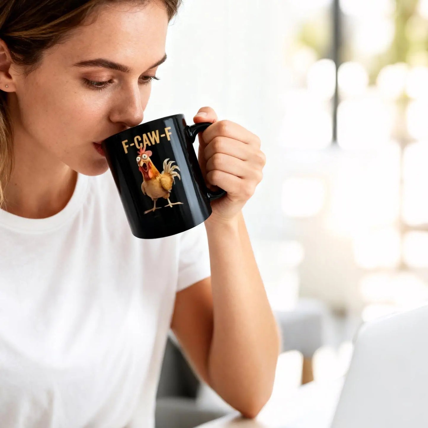 Funny Chicken Ceramic Coffee Mug – Farmhouse Novelty Gift 11oz