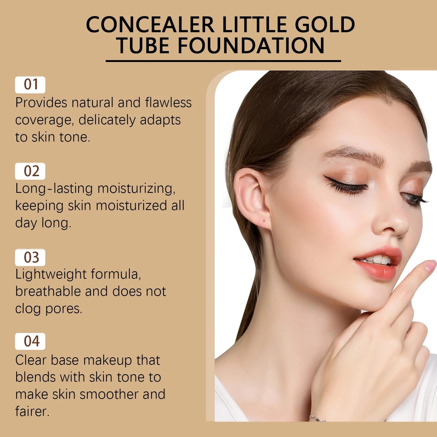 Eelhope 2-in-1 Concealer & Foundation Gold Tube – 30ml