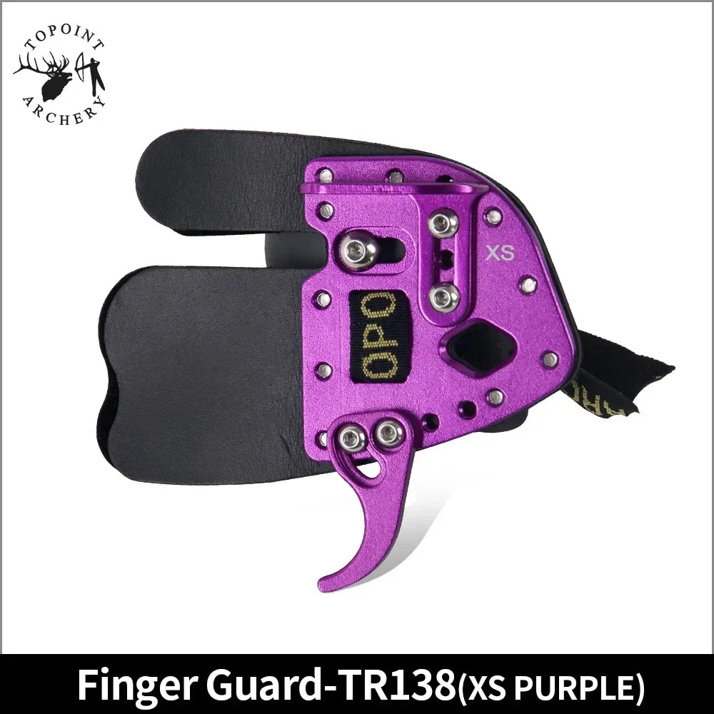 Leather Aluminum Archery Finger Guard Right Handed Reverse Bow