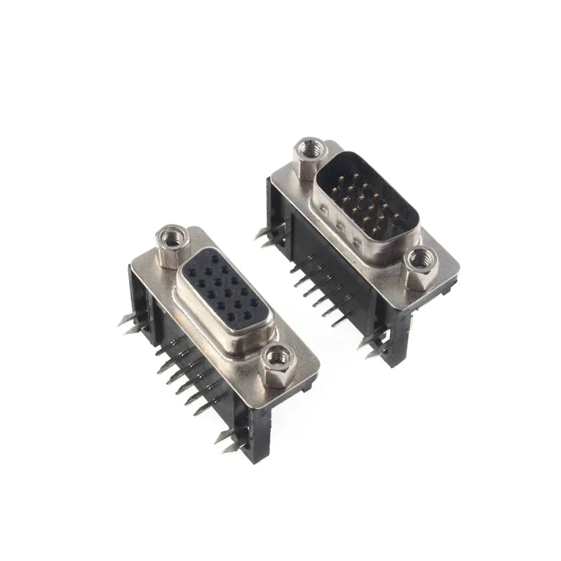 5PCS DB15 DR15 3Rows Parallel Port 15 Pin D Sub Female Male 15 Way PCB 90 Degree Connector DB15 Socket Plug VGA Adapter Peaceful Pleasures Health and Wellness