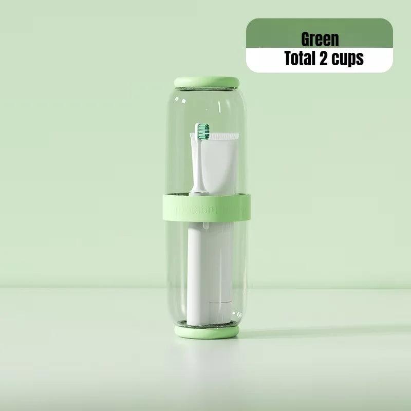 Portable Toothpaste Toothbrush Protect Holder Case Travel Camping Storage Box Protect Toothbrush Toothpaste from Dirt and Damage Peaceful Pleasures Health and Wellness green