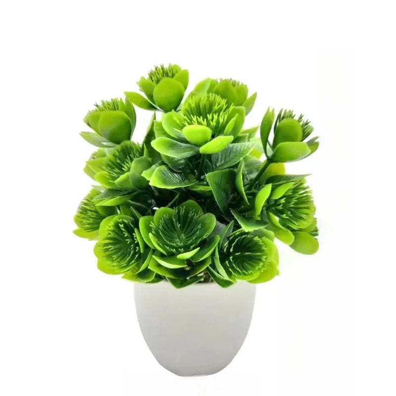 1PC Artificial Plant with Plastic Pot Fake Greenery for Home Office Desk Living Room Bedroom Decor No Maintenance Required Peaceful Pleasures Health and Wellness 1pc Plush flower