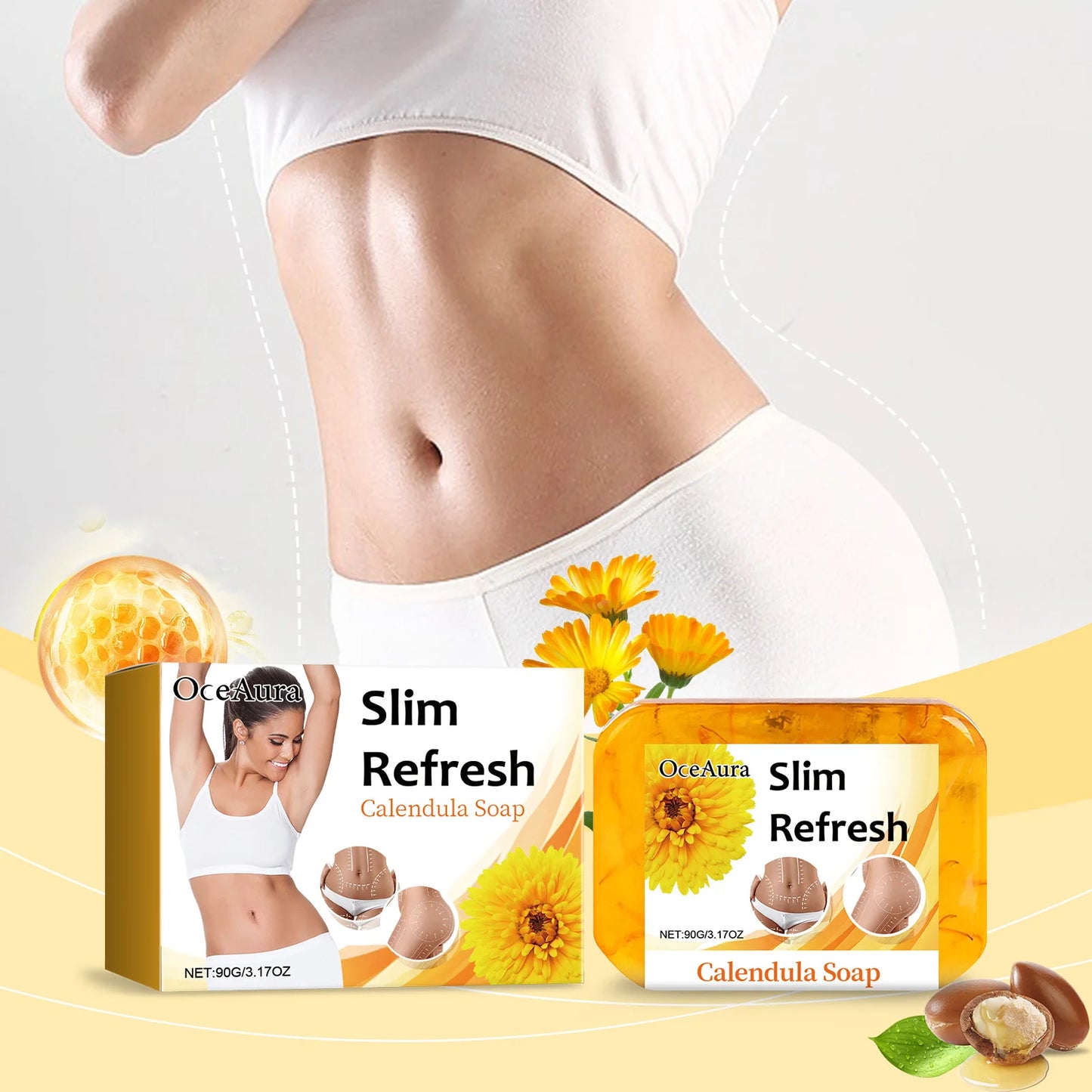 OCEAURA Calendula Soap Bar – Face & Body Cleanser, All Skin