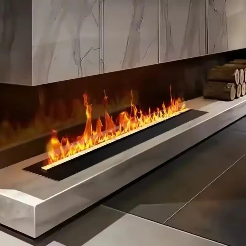 Smart Home 3D Fireplace Water Steam Humidifier LED Decorative Flame TV Wall Sound Of Firewood Cracking Vapour Electric Fireplace Peaceful Pleasures Health and Wellness