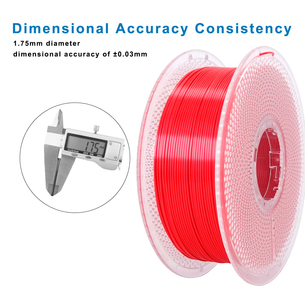 BING3D Silk PLA+ Red Filament 1.75mm 1KG | Chrome Gloss Finish