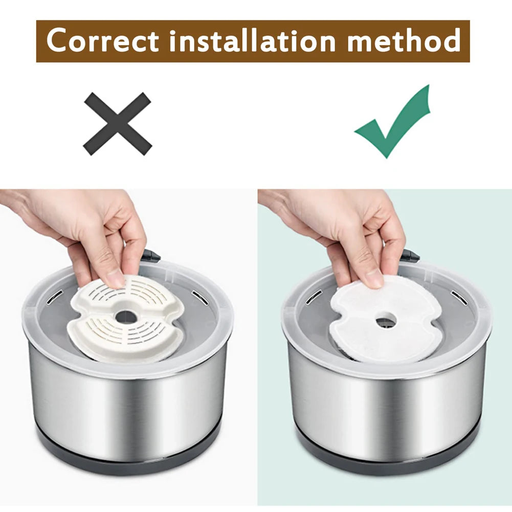 Dog Cat Water Fountain Filter Replacement Kit Pet Drinking Fountain Filters 3 Triple Filtration System Replacement Filters Peaceful Pleasures Health and Wellness