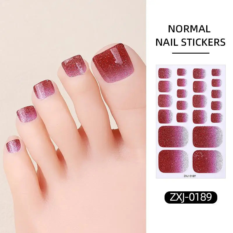 Glitter Toenail Polish Strips – Self-Adhesive Nail Wraps Nail Care Peaceful Pleasures Health and Wellness G