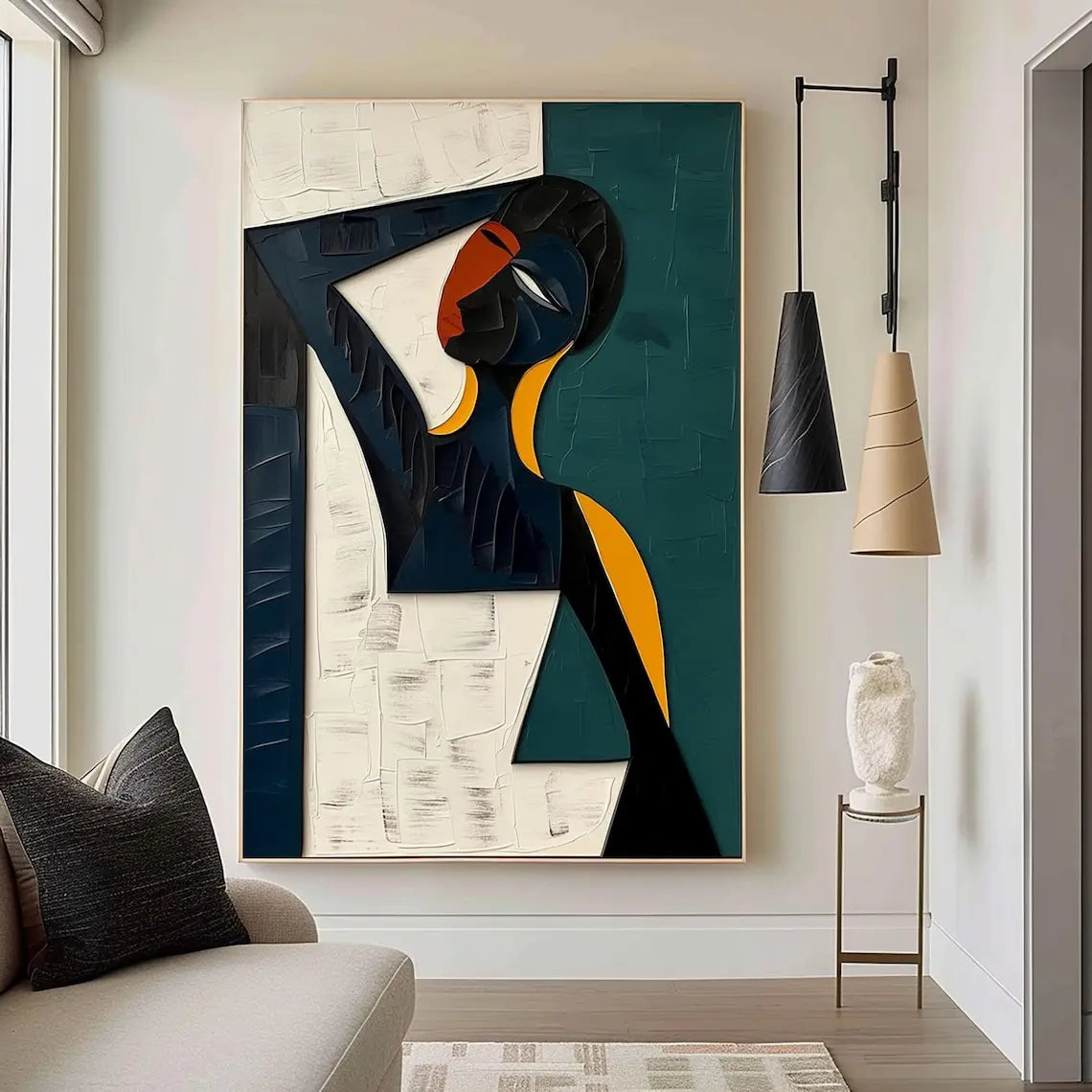 Large Colorful Abstract Canvas Wall Art | Modern Landscape Print