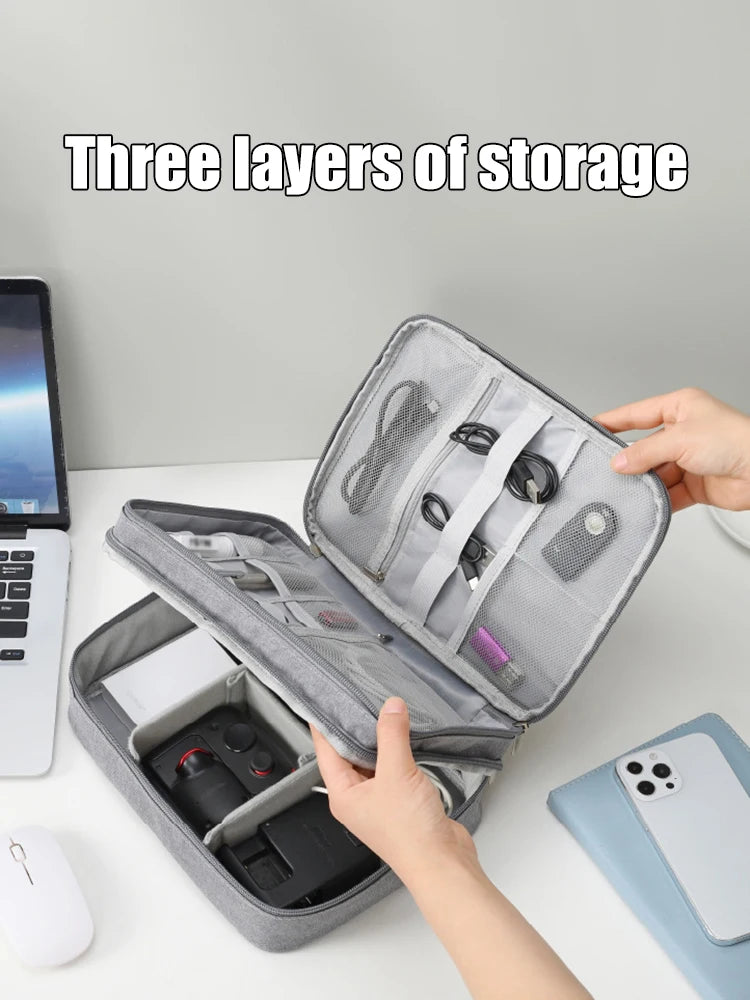 Multifunctional Digital Bag Data Cable Headphones Hard Drive Power Supply Digital Handbag Electronic Accessory Storage Bag Peaceful Pleasures Health and Wellness