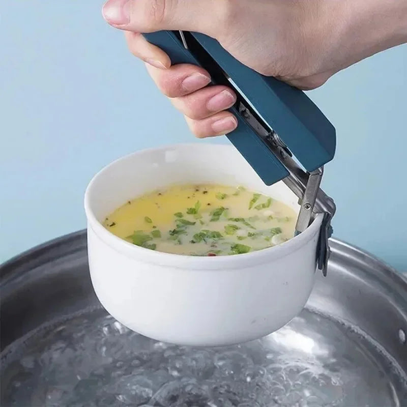 Stainless Steel Plate Clamp & Spoon Holder Set | Kitchen Grip