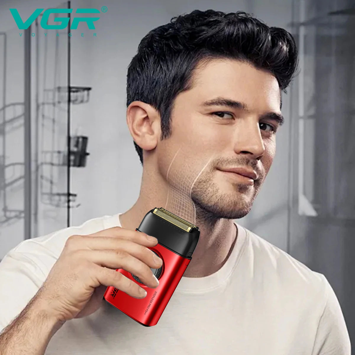 VGR high-end men's shaver alloy reciprocating three blade shaver LED intelligent digital display 9000 speed hair trimmer V-378 Peaceful Pleasures Health and Wellness
