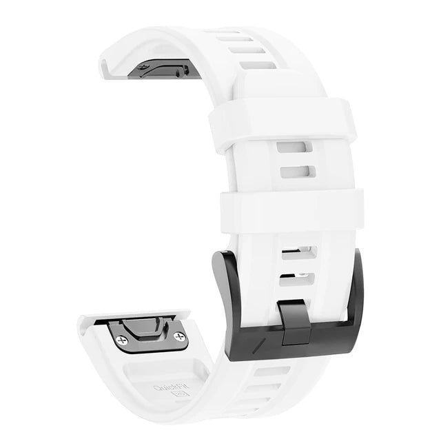 Silicone QuickFit Watch Band for Garmin Fenix & Instinct 22/26mm Peaceful Pleasures Health and Wellness WHITE 26mm Instinct 2X 3