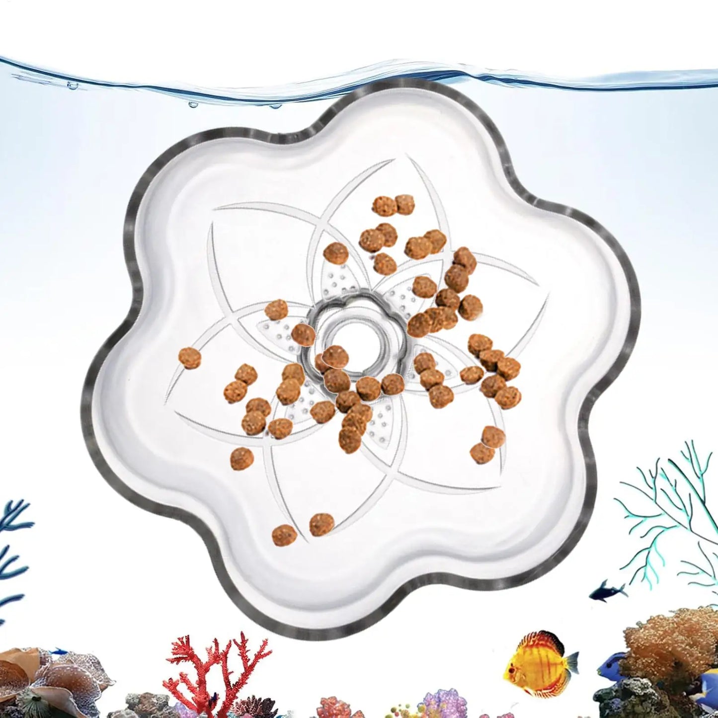 Aquarium Shrimp Feeder Tray | Clear Acrylic Suction Cup Dish