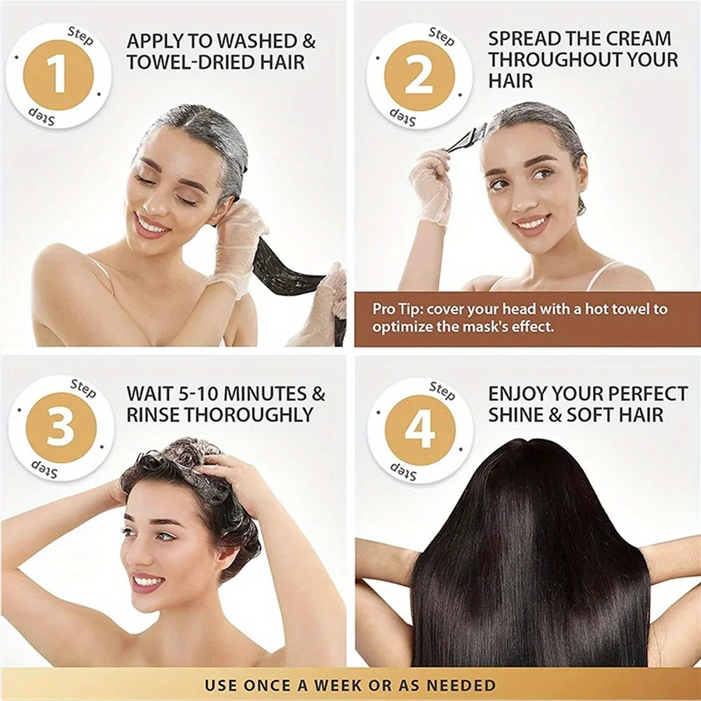 GZE Collagen Keratin Hair Mask Deep Conditioning 2 Pack Keratin Hair Mask Peaceful Pleasures Health and Wellness