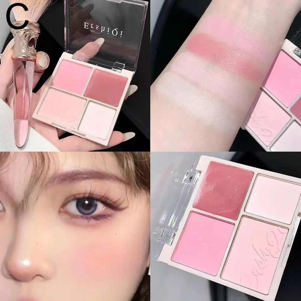 4-Color Blush & Contour Palette | Matte Highlight Cheek Tint Blush Contour Palette Peaceful Pleasures Health and Wellness C