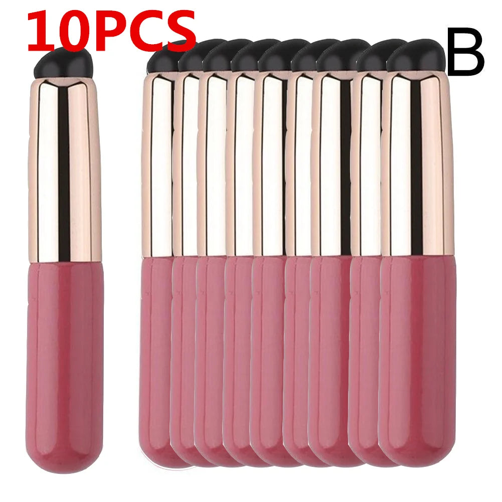 Silicone Lip Brush With Cover Cap Concealer Brush Like Fingertips Q Soft Lipstick Makeup Brushes Round Head No Broken Peaceful Pleasures Health and Wellness B-10PCS