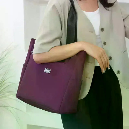 Lightweight Waterproof Nylon Shoulder Tote Bag | Large Capacity Nylon Shoulder Tote Oasis Select