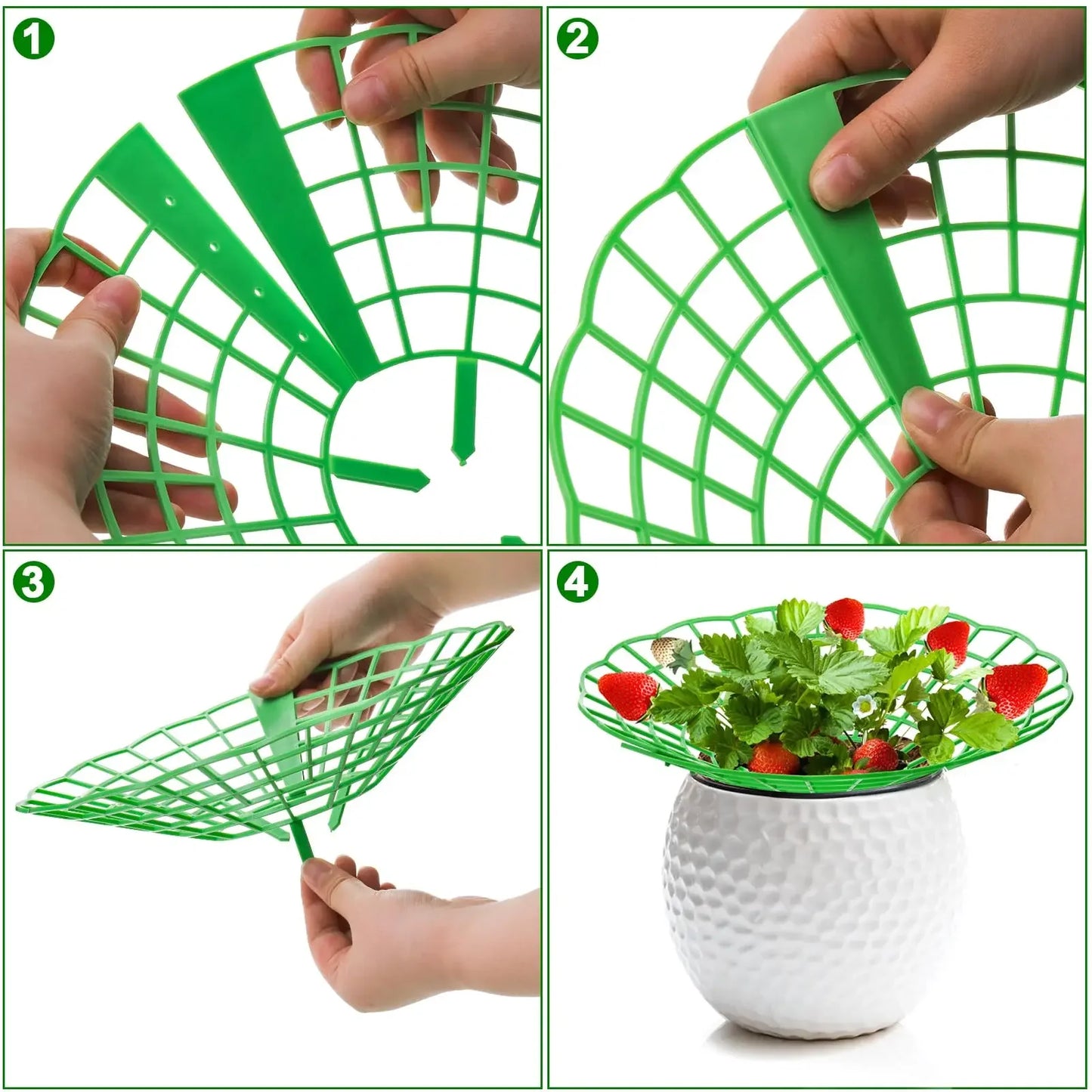10PCS Vegetable Growing Rack Garden Tools Strawberry Supports With 3 Sturdy Support Feet Keeping Plant Fruit Stand Peaceful Pleasures Health and Wellness