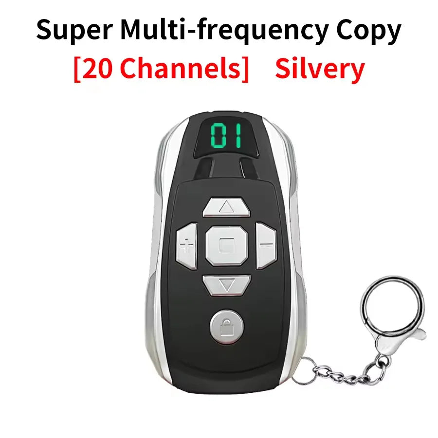 20 in 1 Universal Garage Door Remote Control 300-980Mhz Rechargeable Multi-Frequency Garage Door Opener Garage Remote Controller Peaceful Pleasures Health and Wellness Silver