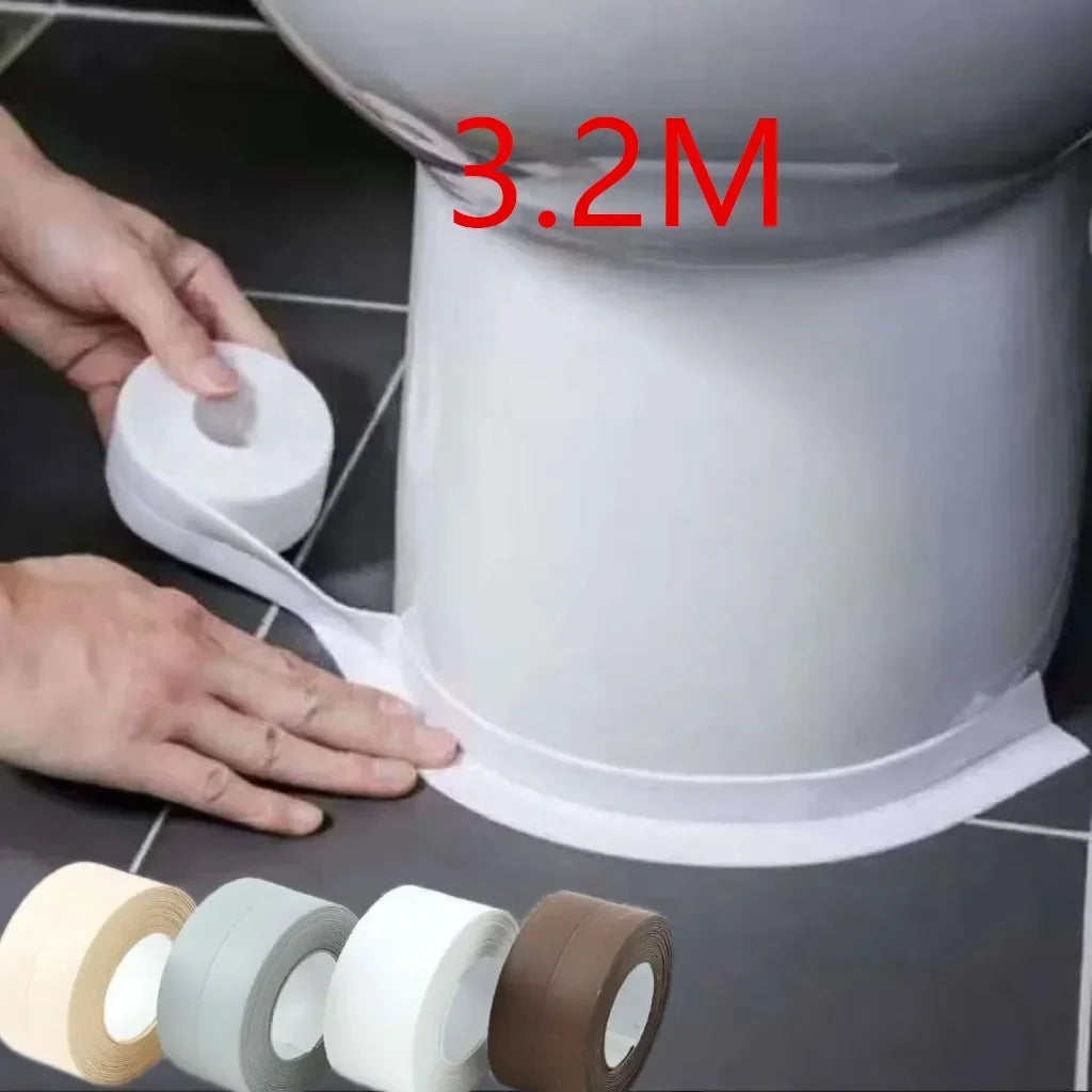 Waterproof PVC Caulk Seal Strip for Kitchen & Bathroom Waterproof Seal Strip Peaceful Pleasures Health and Wellness