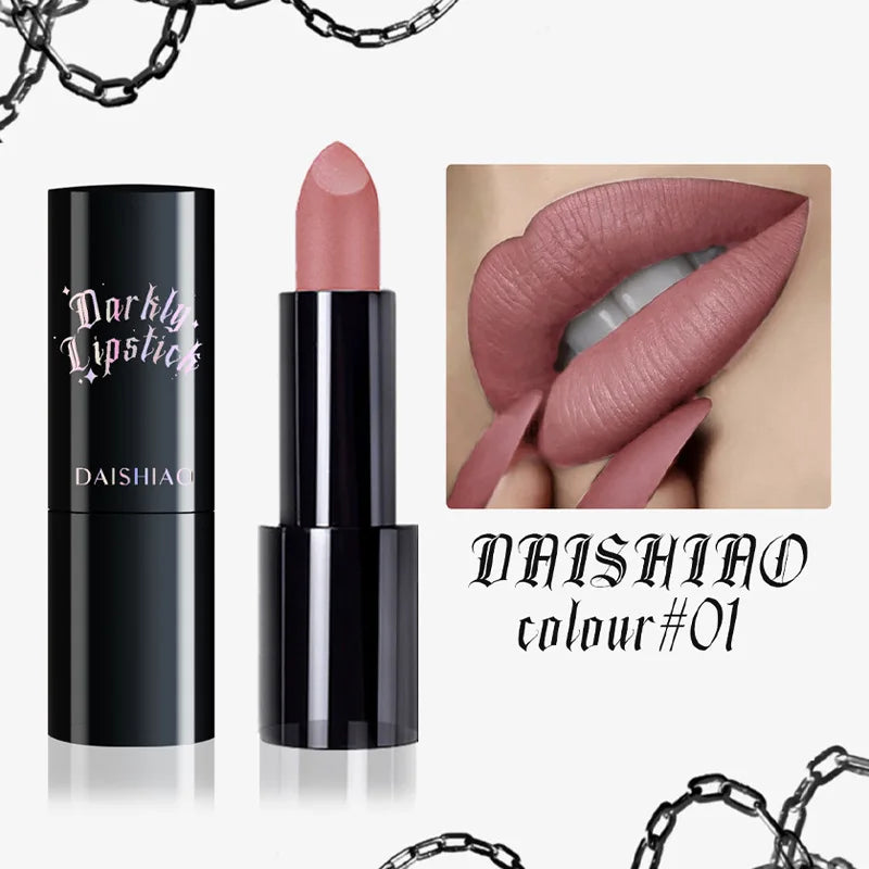 Halloween Matte Lipstick – Waterproof Black & Dark Purple