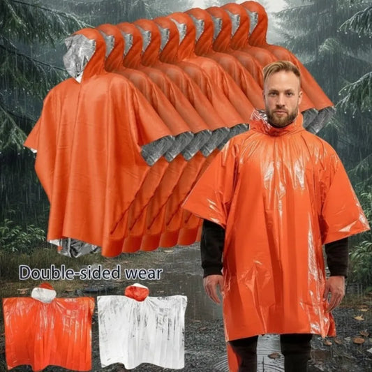 Emergency Thermal Rain Poncho | Survival Camping Raincoat Emergency Rain Poncho Peaceful Pleasures Health and Wellness