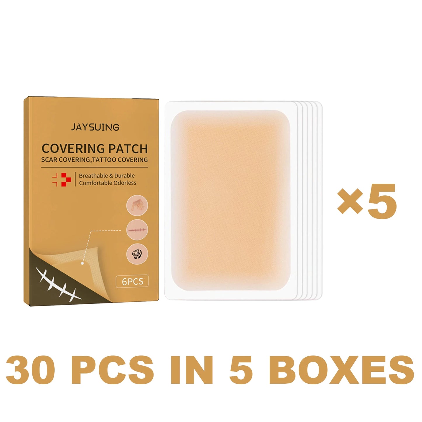 Jaysuing 6-Pack Waterproof Concealer Patches – Tattoo & Skin Cover