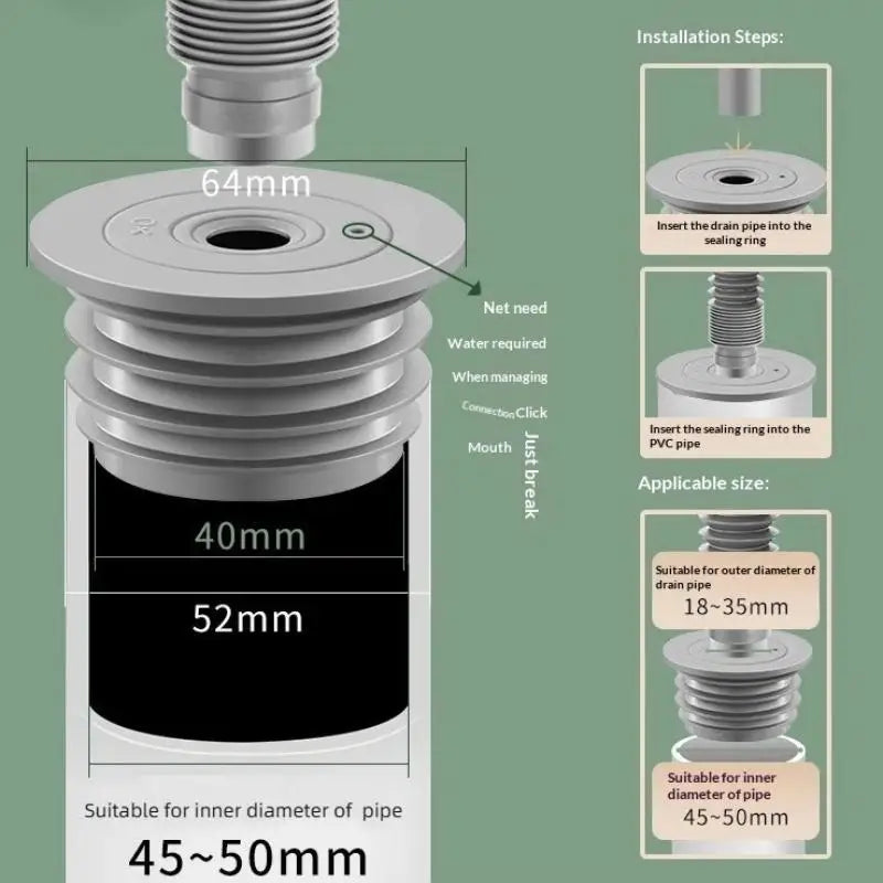 Silicone Floor Drain Seal Ring – Anti-Odor Pipe Plug