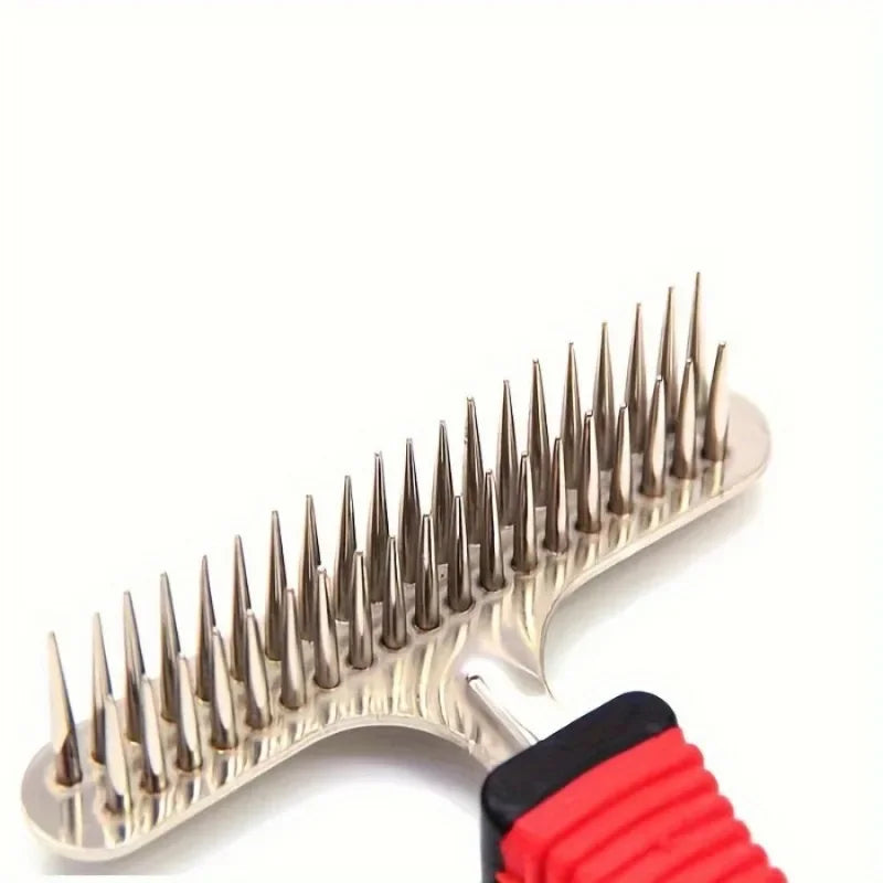 Double Row Dog Comb | Thick Hair Detangling Brush for Large Dogs Pet Grooming Comb Peaceful Pleasures Health and Wellness