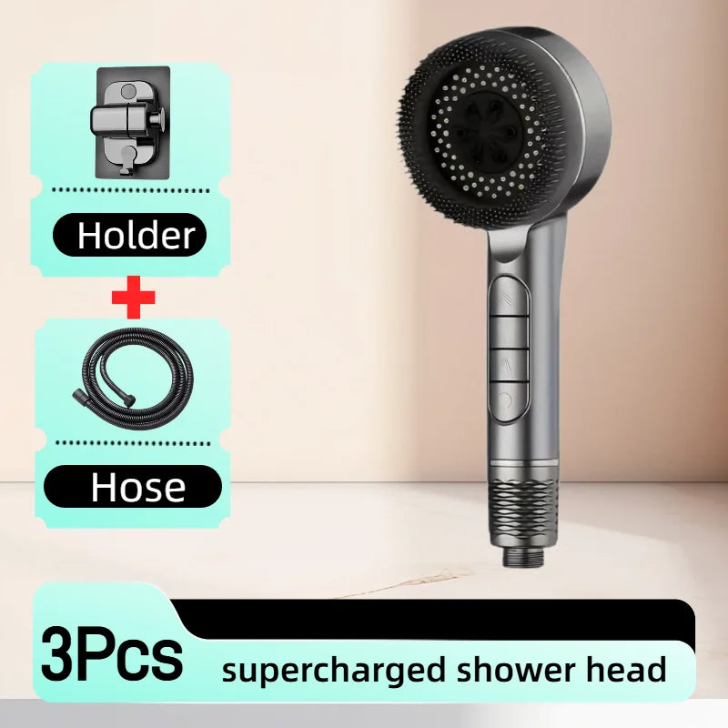 Adjustable High-Pressure Handheld Shower Head with Filter & Hose