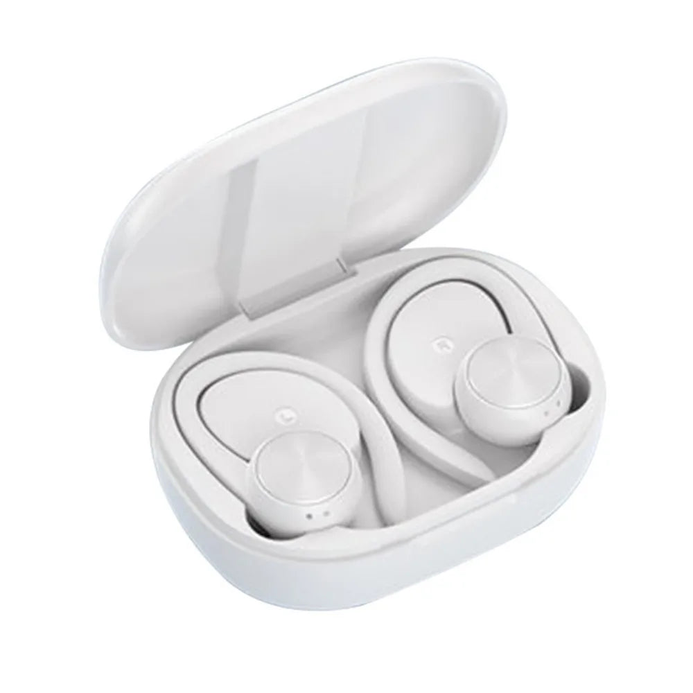 Hook-on Wireless Bluetooth Earphone Stereo Digital Display Wireless Earphones Noise Canceling HiFi Bluetooth Headset Peaceful Pleasures Health and Wellness White